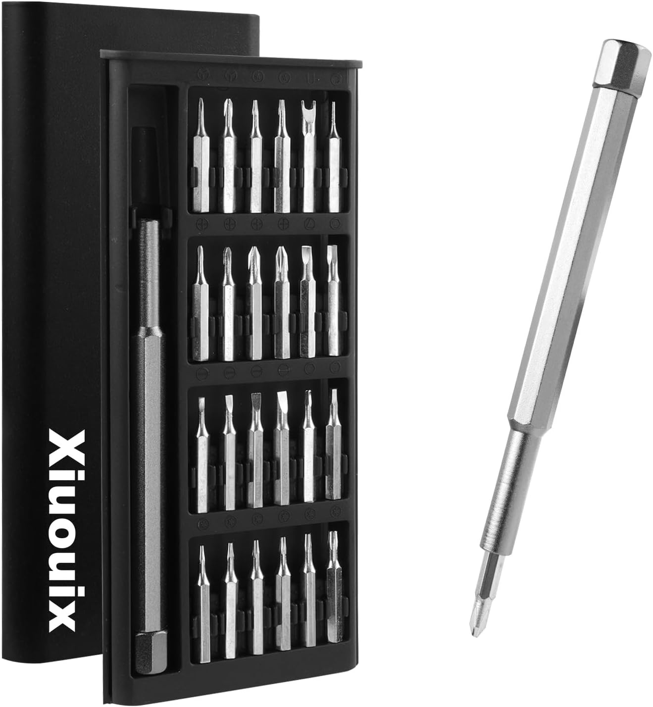 Precision Screwdriver Set,25-in-1 Small Screwdriver Set,Magnetic Mini Screwdriver Set for Laptop,Phone,Electronic Game Console,Pc Accessories Etc Electronics Repair Tool Kit (A-Black)