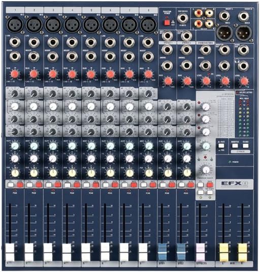 Sound Mixer Naphon EFX8 8-Channel 48V Phantom Supply 24 bit DSP Effect Audio Mixer