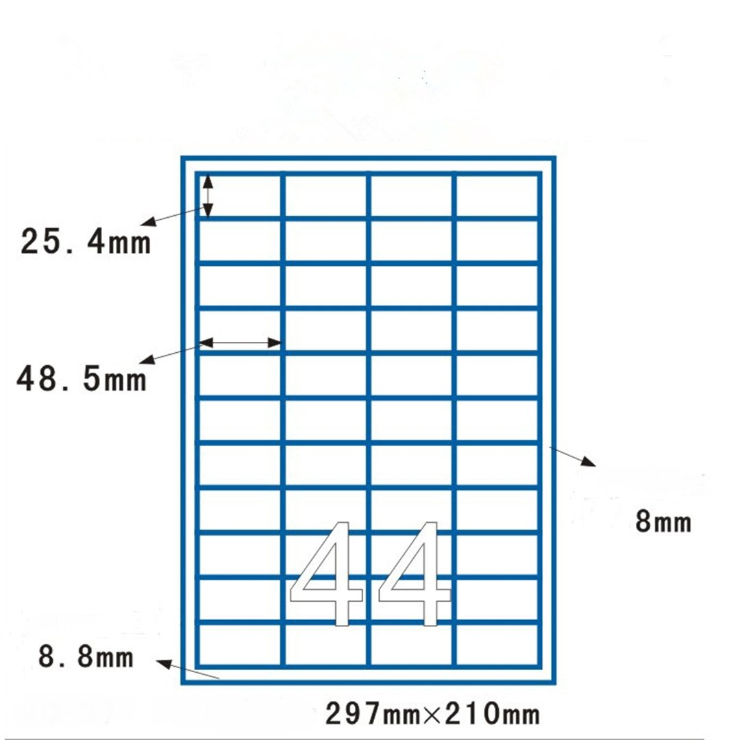 RoseFlower® Juego de 4400 pegatinas autoadhesivas de 48.5 x 25.4 mm, en 100 hojas A4 de 44 etiquetas multiusos cada una - etiquetas de dirección adhesivas para con Amazon FBA 44-up papel