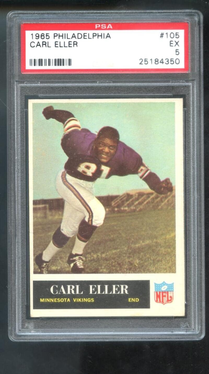 1965 Philadelphia #105 Carl Eller Minnesota Vikings ROOKIE RC PSA 5 Graded NFL Football Card