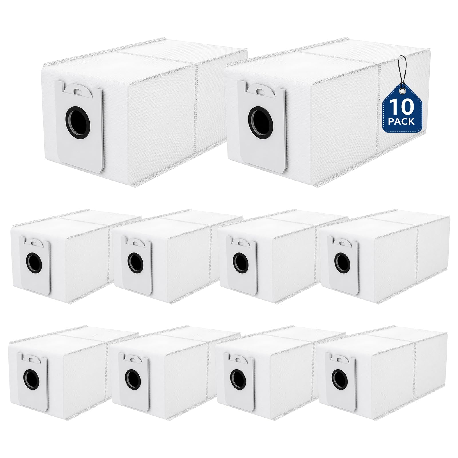 Photo 1 of 10-Pack 4.6L Replacement Dust Bags Compatible with bObsweep Dustin and Orb-i Self-Emptying Robot Vacuums, Disposable Vacuum Bags