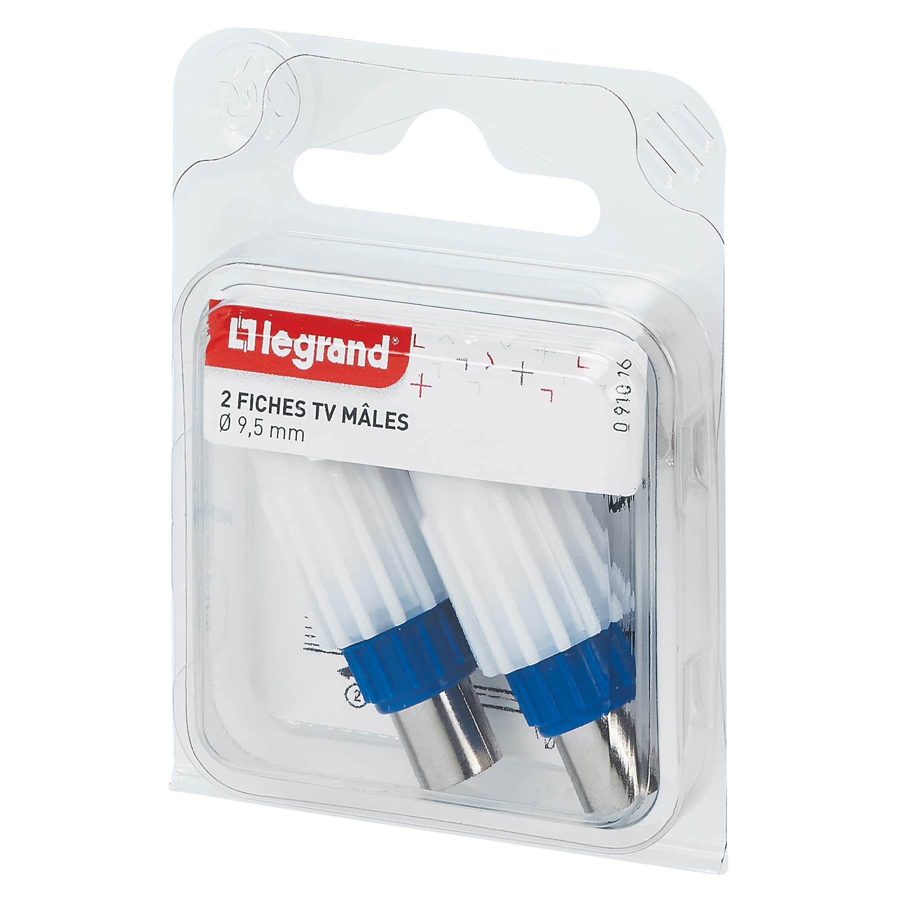 Legrand 091016 spine televisive coassiali maschio 9,5 mm bianco