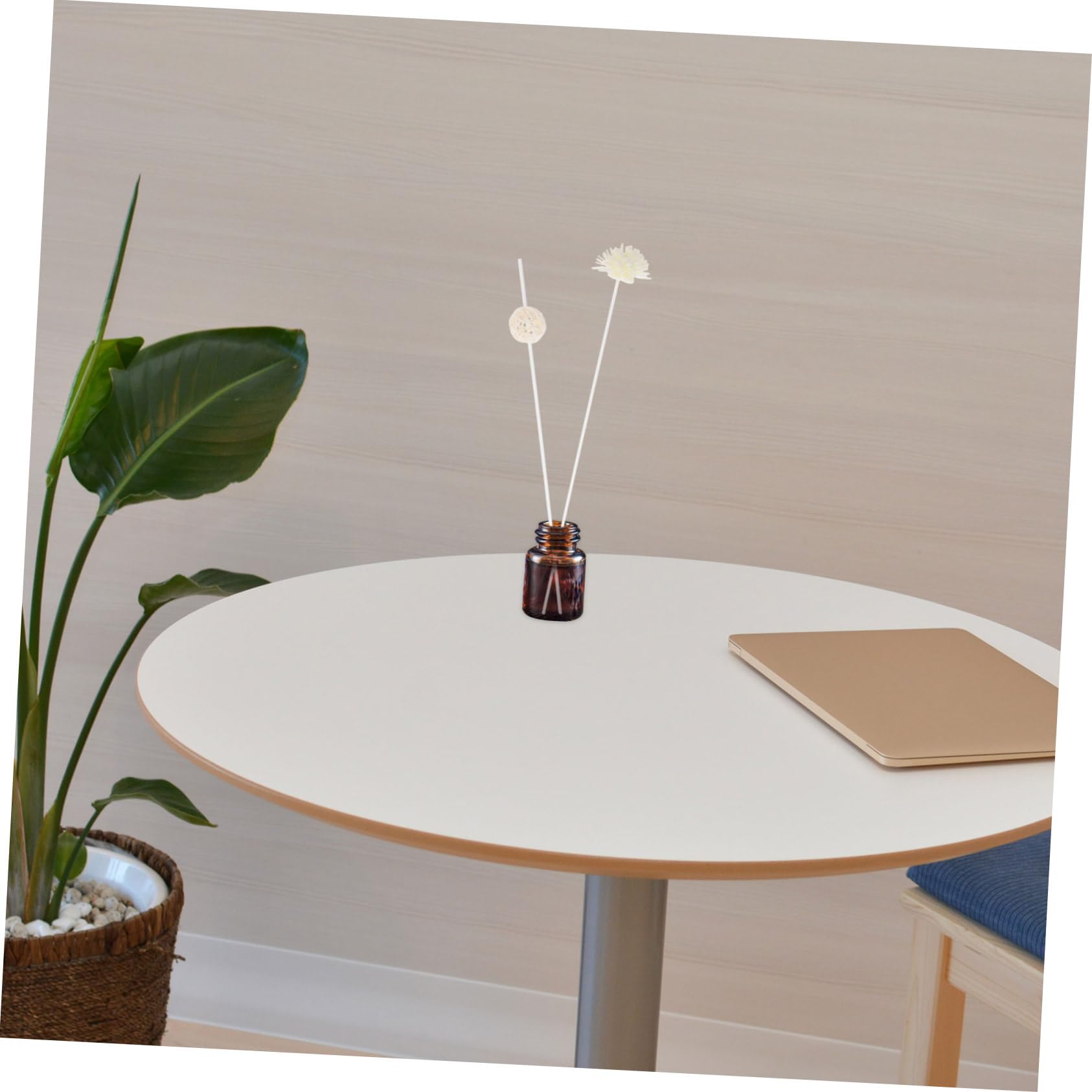 VALICLUD Bâtonnets Diffuseurs de Parfum D’Ambiance 30 Pièces Blanc, Bâtonnet en Rotin Fleurs Artificielles PE, Diffuseur Aromathérapie Longue Durée, Maison Été Salon Chambre Bureau