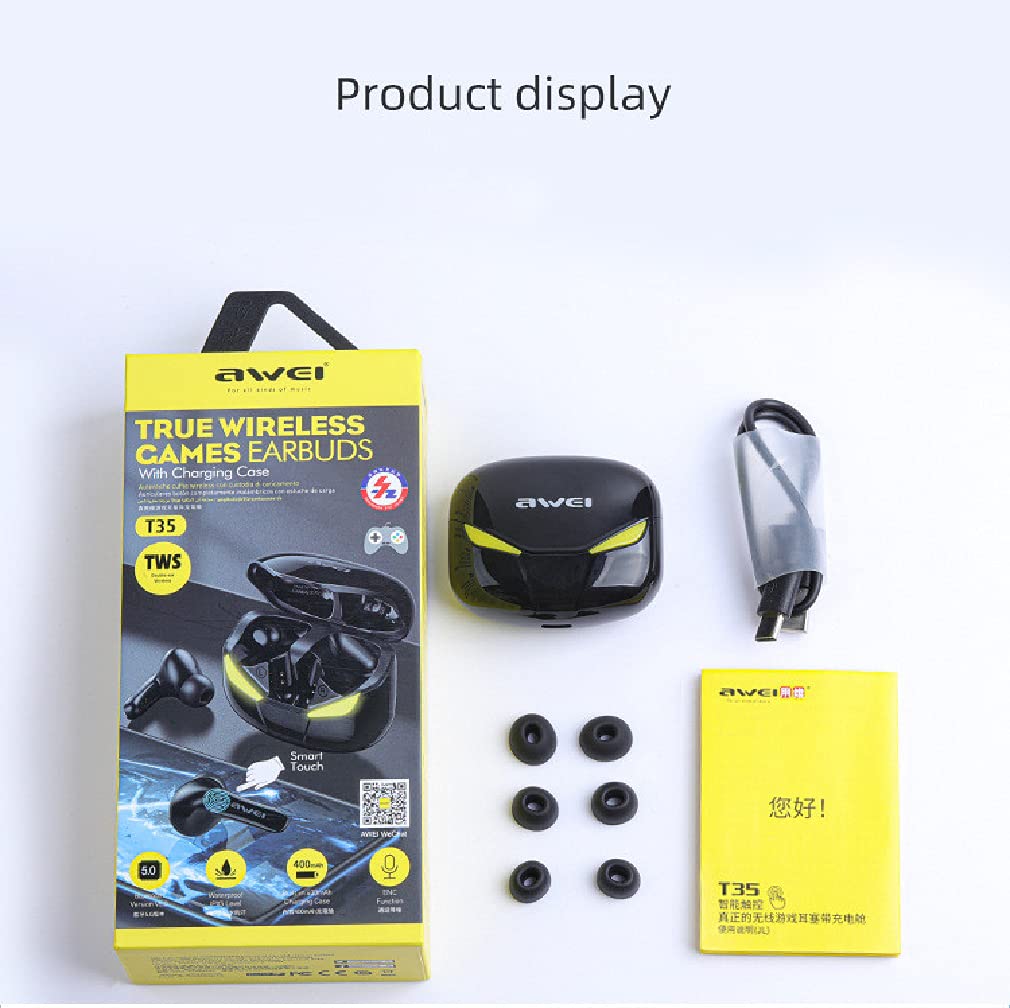Inalámbrico In-Ear Auriculares Bluetooth 5.0 Auriculares Incorporados HD Mic Premium HiFi Sound Sound IPX5 Auriculares Impermeables para Juegos Y Deporte,Blanca