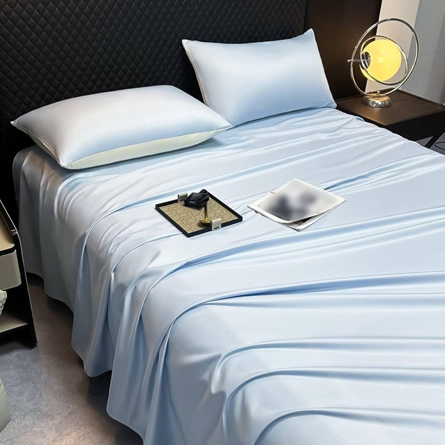 Beydodo Flat Sheet 62 x 86 inch, Bedding Fitted Sheet Solid Light Purple, Microfiber Mattress Protector 160x220cm