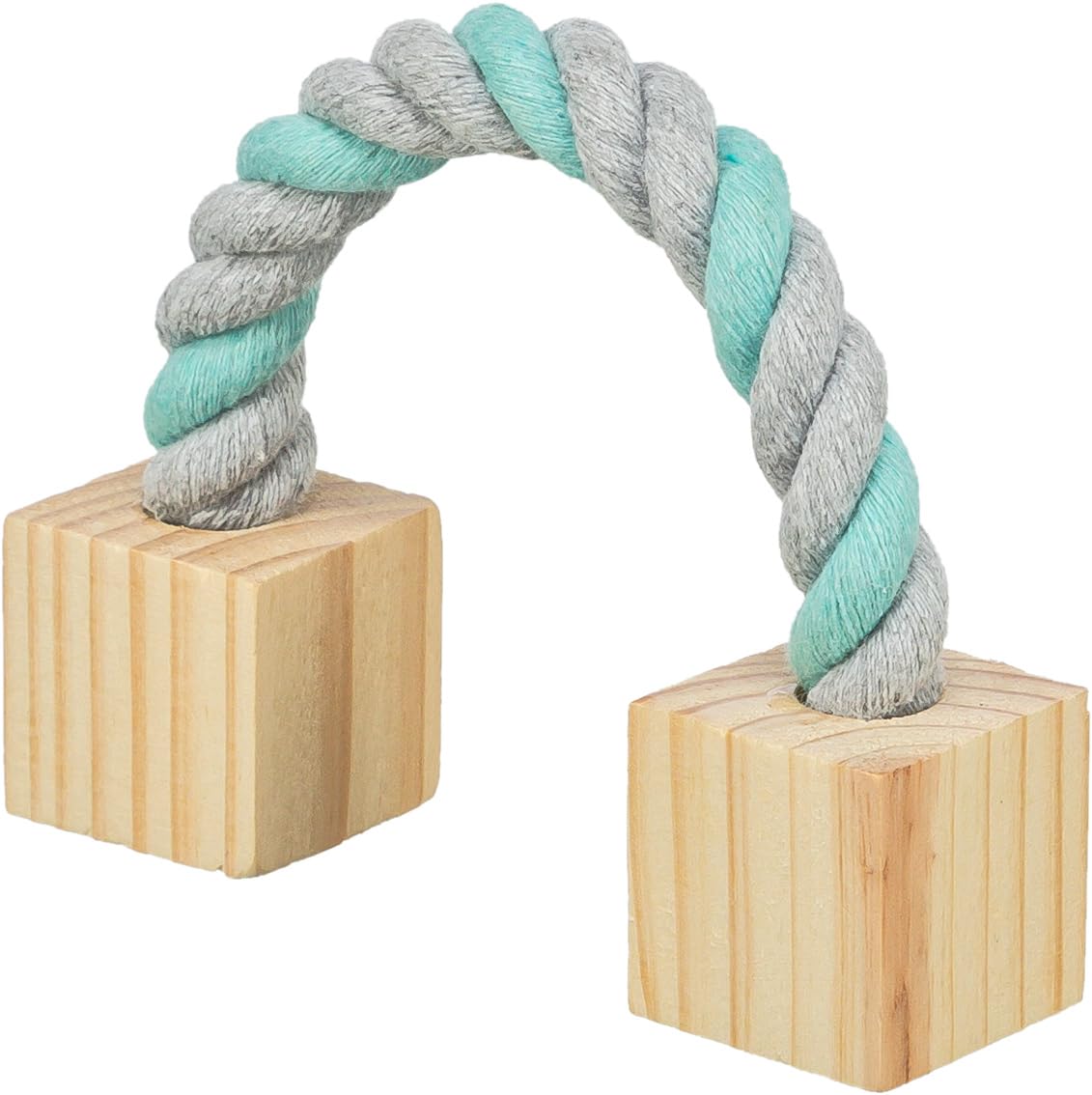 Trixie Playing Rope With Wood For Small Animals, 20Cm - Wooden Blocks Animal - Playing Rope Wooden Blocks Small 20 Cm Animal Hamster Rat
