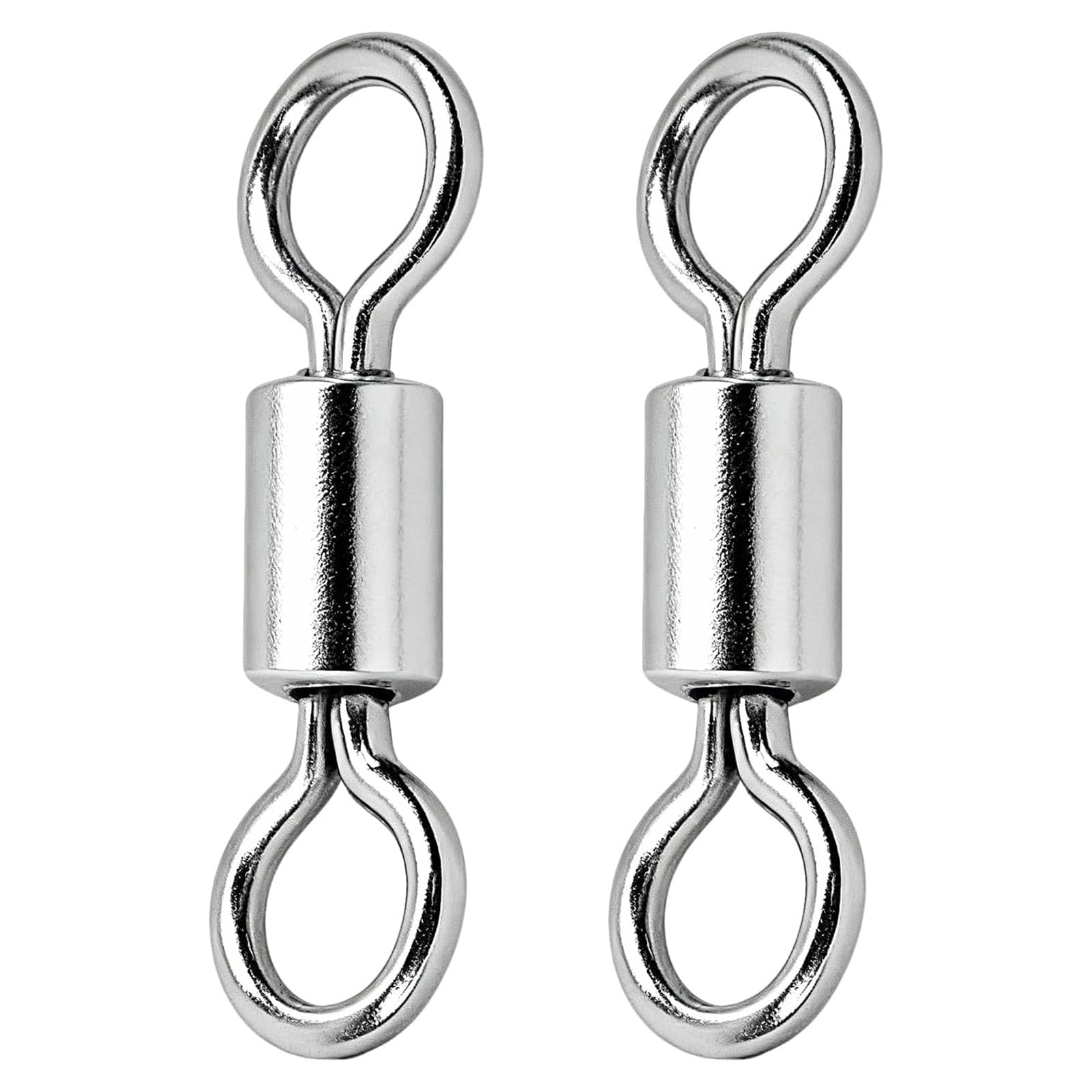 AMYSPORTS Lure Connector Swivels Fishing Stainless Steel Saltwater Fishing Swivel Rolling High Strength Barrel Swivels Tackle SUS304