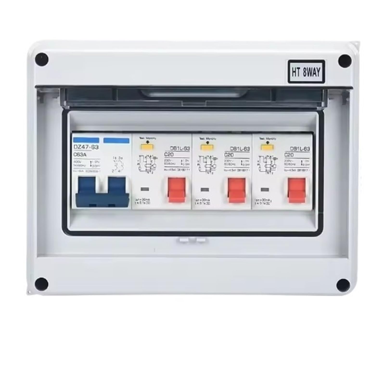 Interruttore Domestico Esterno Impermeabile Scatola Di Distribuzione Elettrica Automatico MCB Giunzione In Plastica IP65 Protezione Adeguata(8Way Type 5)