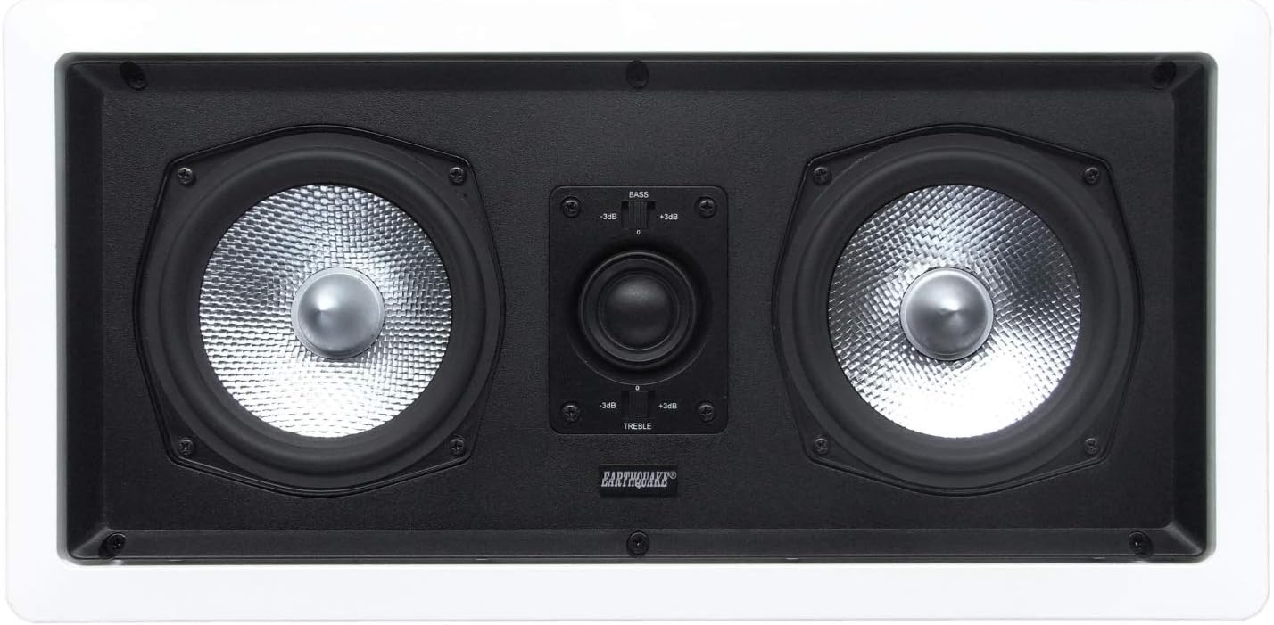 Earthquake Sound Imãge-C25X (Single) Dual-5.25" 2-Way In-Wall Center Channel Speaker with Paintable Grille