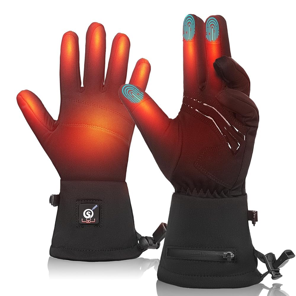 SAVIOR HEAT Heated Glove Liners, 7.4V Rechargeable Heated Gloves with Touchscreen Function Electric Gloves for Winter Hiking Riding Bicycling Skiing-image-24