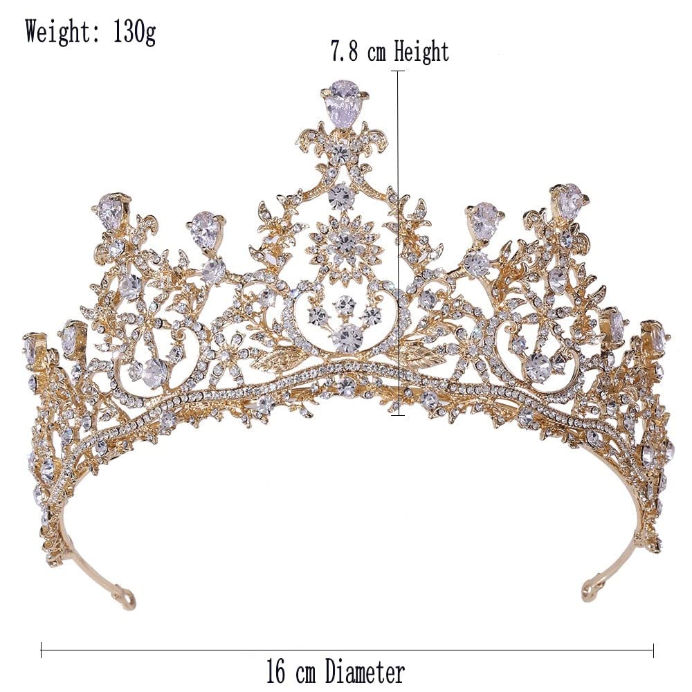 Diamentowa Tiara Retro złoty kryształ diademy ślubne korony kobiety luksusowe Rhinestone korowód Diadem panna młoda opaska ślubne akcesoria do włosów