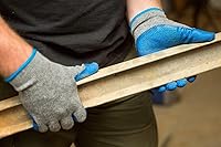 Vista 6 de G & F Products G & F - Guantes de trabajo con revestimiento de látex de goma para construcción, azul, patrón arrugado, para hombre