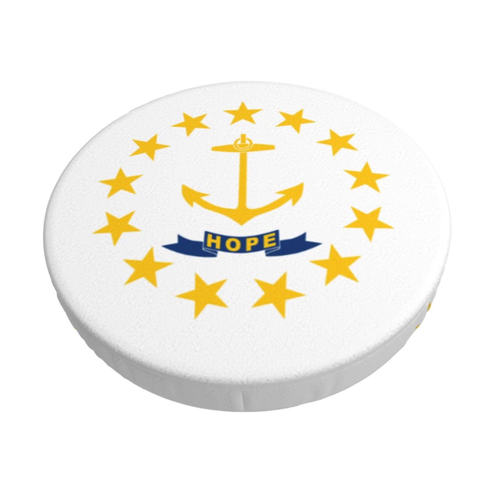 ACVnbm Rhode Island State Flag Print Round Bar Chair Cushion Cover, Elastic Chair Protector For Kitchen Bar Dining