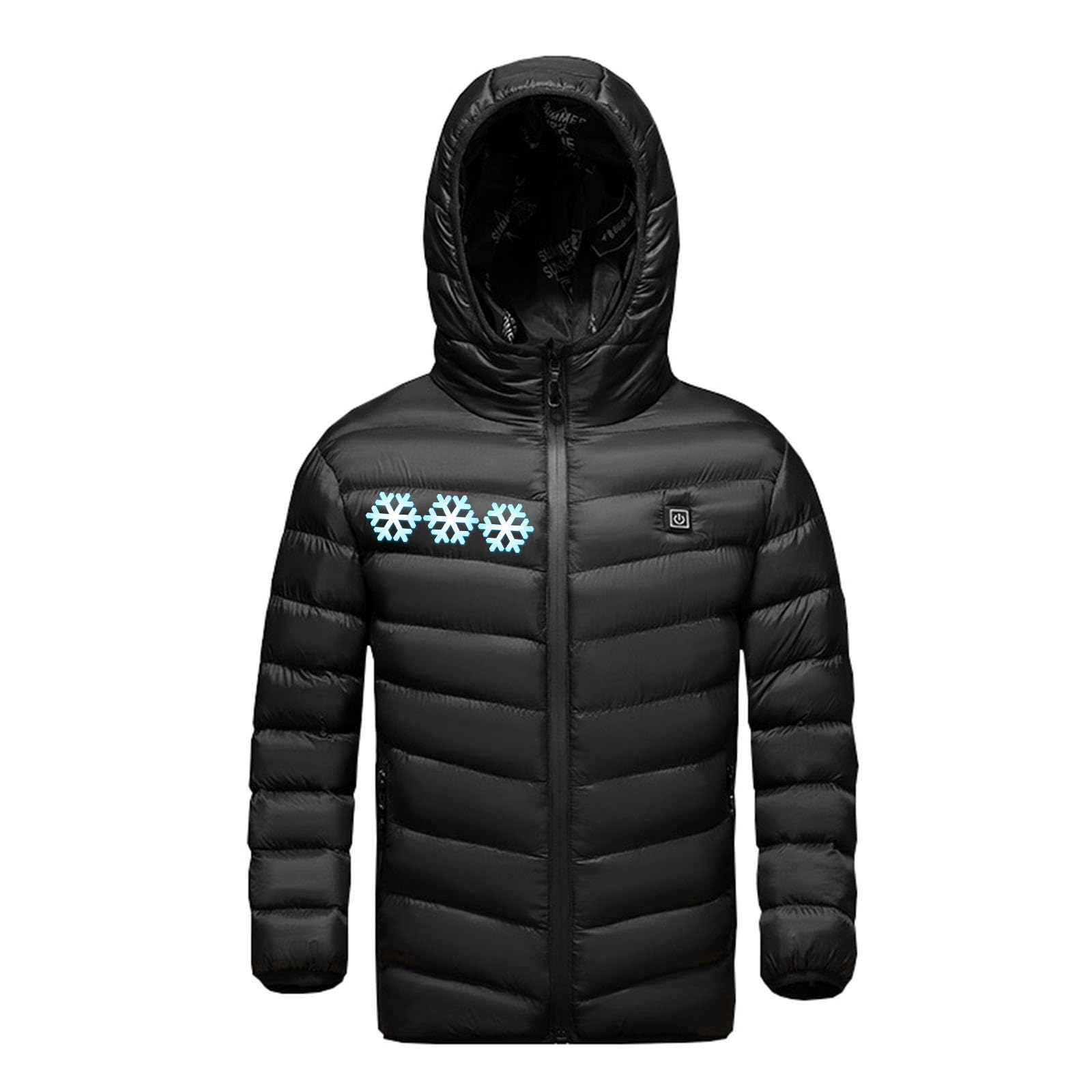 Manteau Doudoune Chauffant Enfants USB Manteau Doudoune Chauffant Electrique Garçons Filles avec 3 Zones de Chauffage pour Le Travail en extérieur Tenue Quotidienne Ski Équitation Moto