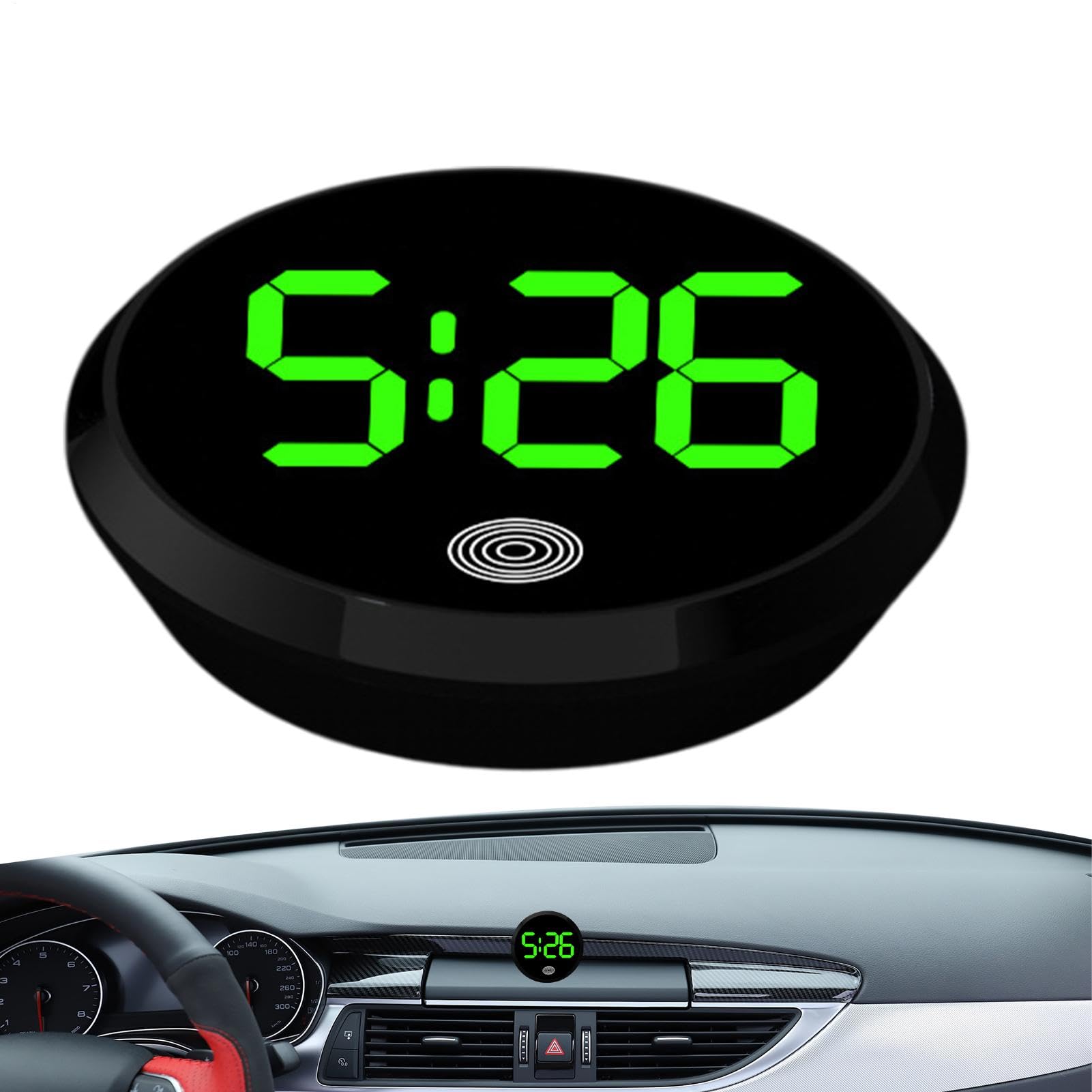 Digitaluhr für Auto Innenraum, Auto Armaturenbrett Uhr mit Kalender, Tragbare Digitale Autouhr, Digitaluhr für Autospiegel, Digitaluhr mit Temperatur für Auto, Smart Car Dashboard Uhr