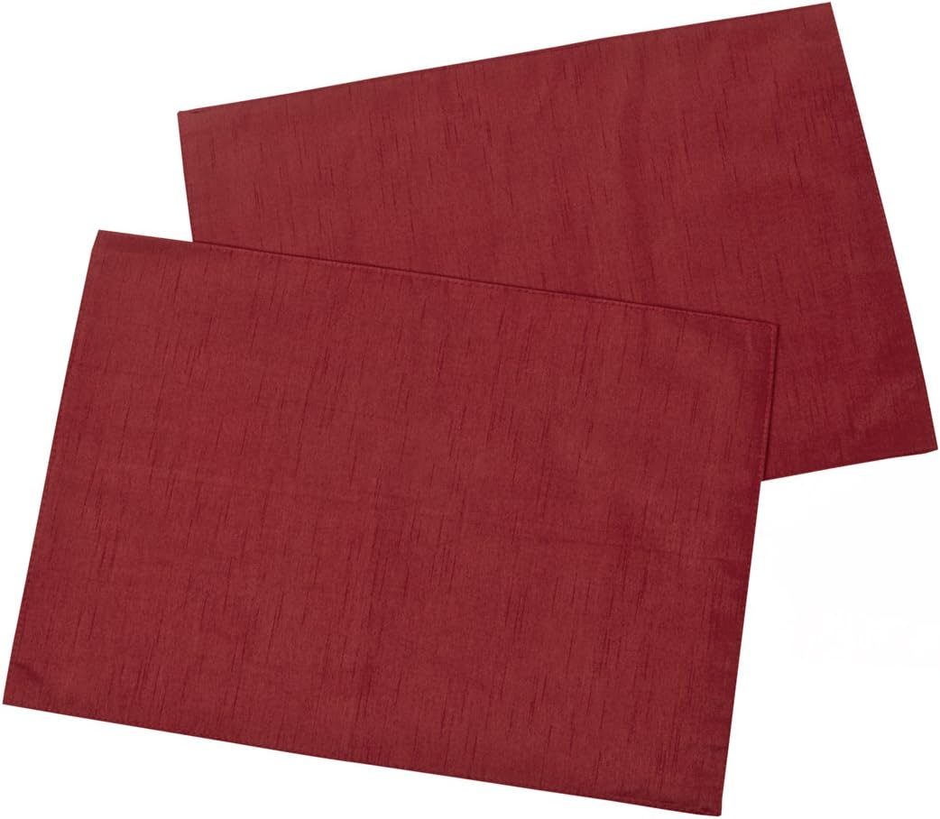 13 x 18-inch Faux Silk Placemats, Burgundy, Pack of 2