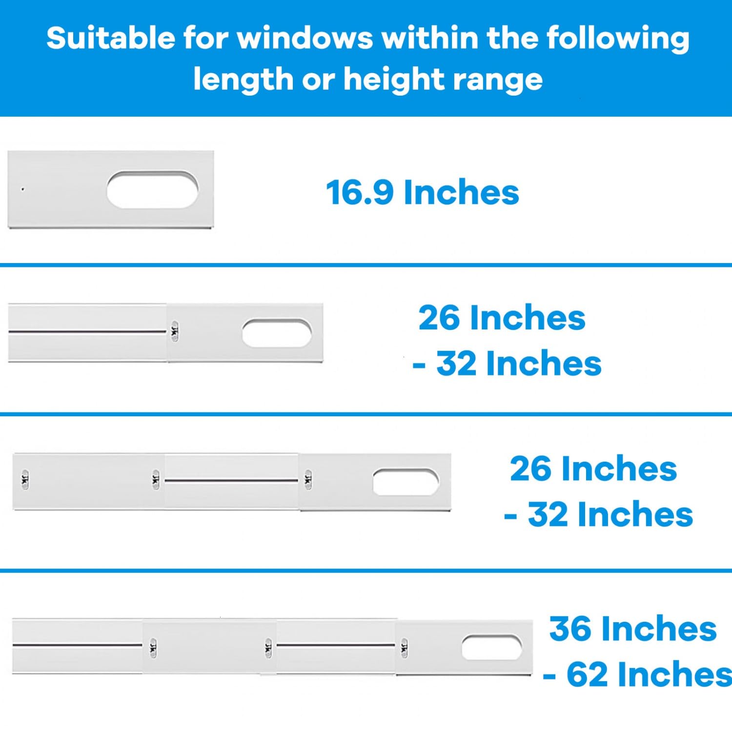 YoleShy Kit de ventana de aire acondicionado portátil con acoplador, sello de ventana ajustable para unidad de CA, kit de ventilación deslizante de CA para manguera de escape, universal para conductos