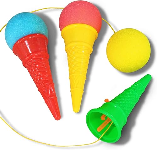 Miniatura 2 de Novelty Place Juguete de disparos de helado (paquete de 12) – Juego Squeeze N' Pop – Lanzador de bolas de espuma de cono de hielo multicolor – Gran