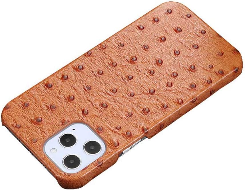 Coque iPhone 12 Pro Max antichoc en cuir véritable marron anti-rayure