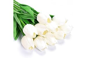 White Tulips Artificial Flowers for Realistic Floral Arrangements