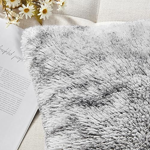 Image of Faux Fur Throw Pillow Covers for Couch Decorative Pillows 16x16 Inches
