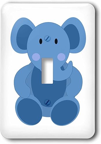 3dRose lsp_204243_1 Impresión de dibujos animados de elefante azul bebé, interruptor de palanca individual, multicolor