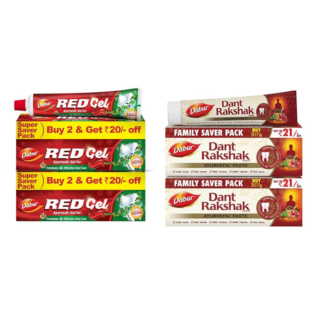 Dabur Red Gel Ayurvedic Toothpaste - 600g (150g x 4) | Reduction in Bad Breath, Plaque & Gingivitis | Freshness with Protection | For Healthy Gums & Effective Dental Care & Dant Rakshak Ayurvedic-image-17
