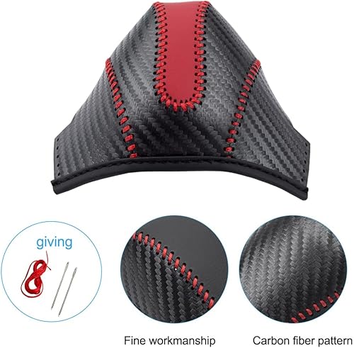 Miniatura 2 de JINZHAO Cubierta de cuero para pomo de palanca de cambios para Subaru Crosstrek Forester Impreza Legacy Outback Accesorios (B)