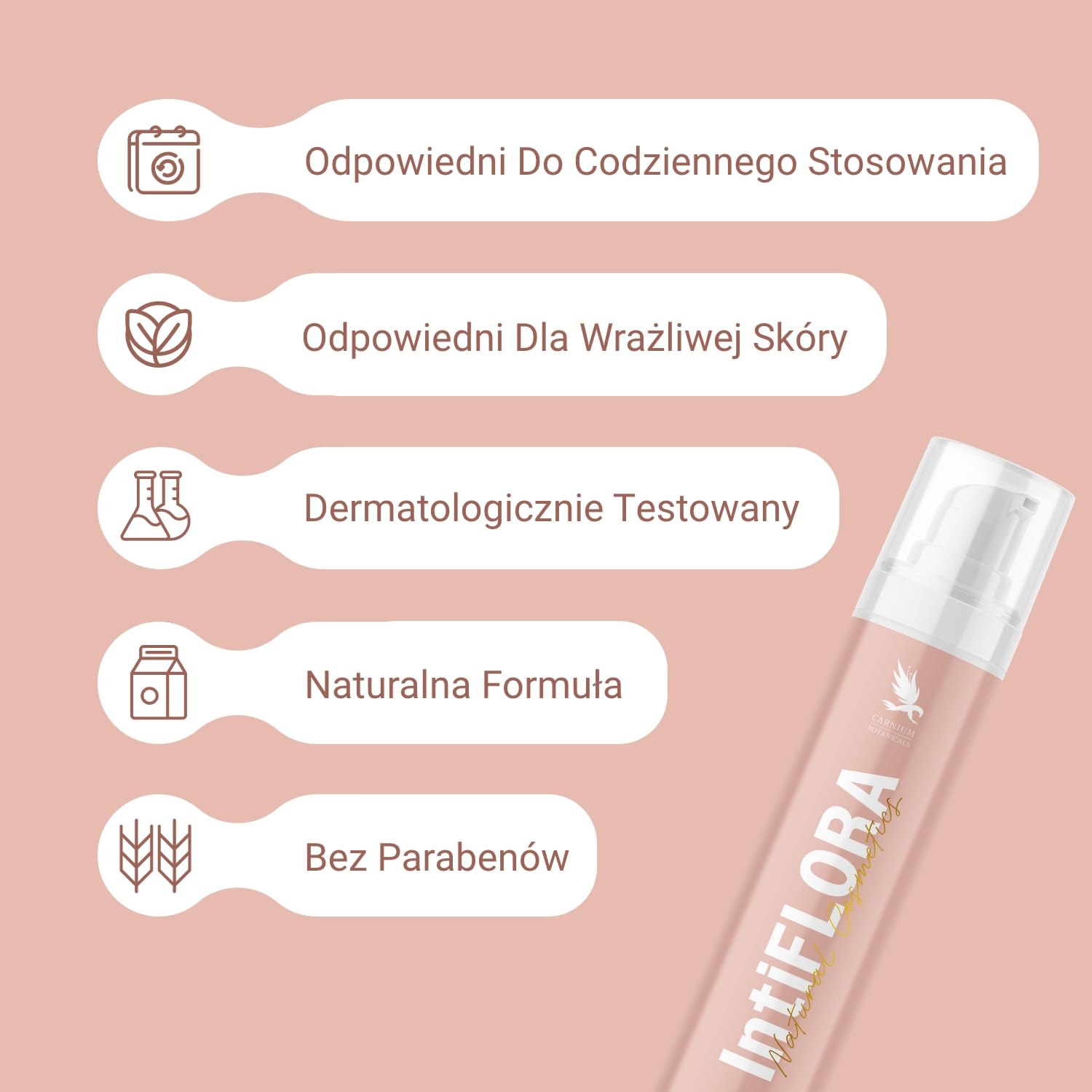 Carnium Botanicals IntiFLORA – Płyn do higieny intymnej dla kobiet, 150 ml | Mydło intymne & żel do mycia okolic intymnych, Bez perfum, Bez siarczanów