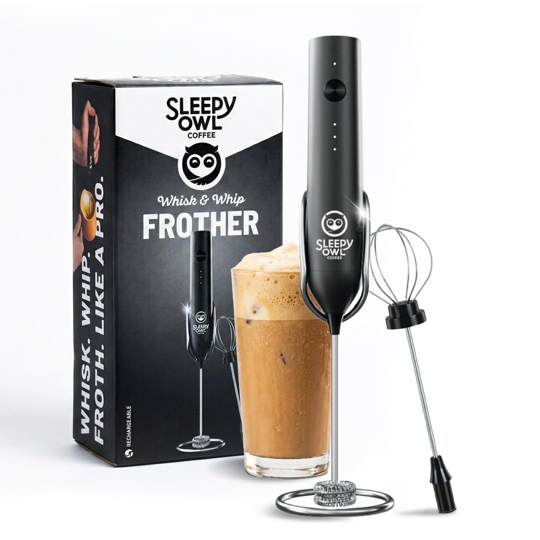 Sleepy Owl Coffee Frother Electric | 3 Speed Modes, Type -C Rechargeable, Handheld Beater, Whipper & Whisker with Stand | Milk Frother Perfect for Coffee, Lattes, Milk, Hot Chocolates & Cream-image-17
