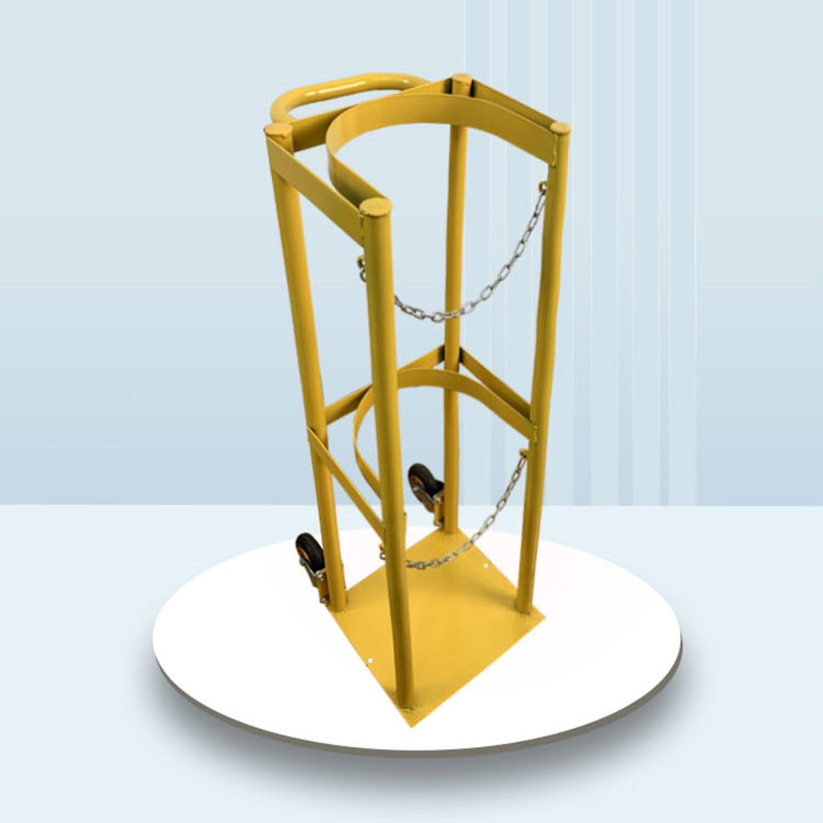 Carrello cilindrico – Dispositivo anti-ribaltamento in acciaio con catena di sicurezza per laboratori ricerca e uso industriale – Soluzione di trasporto sicura e affidabile