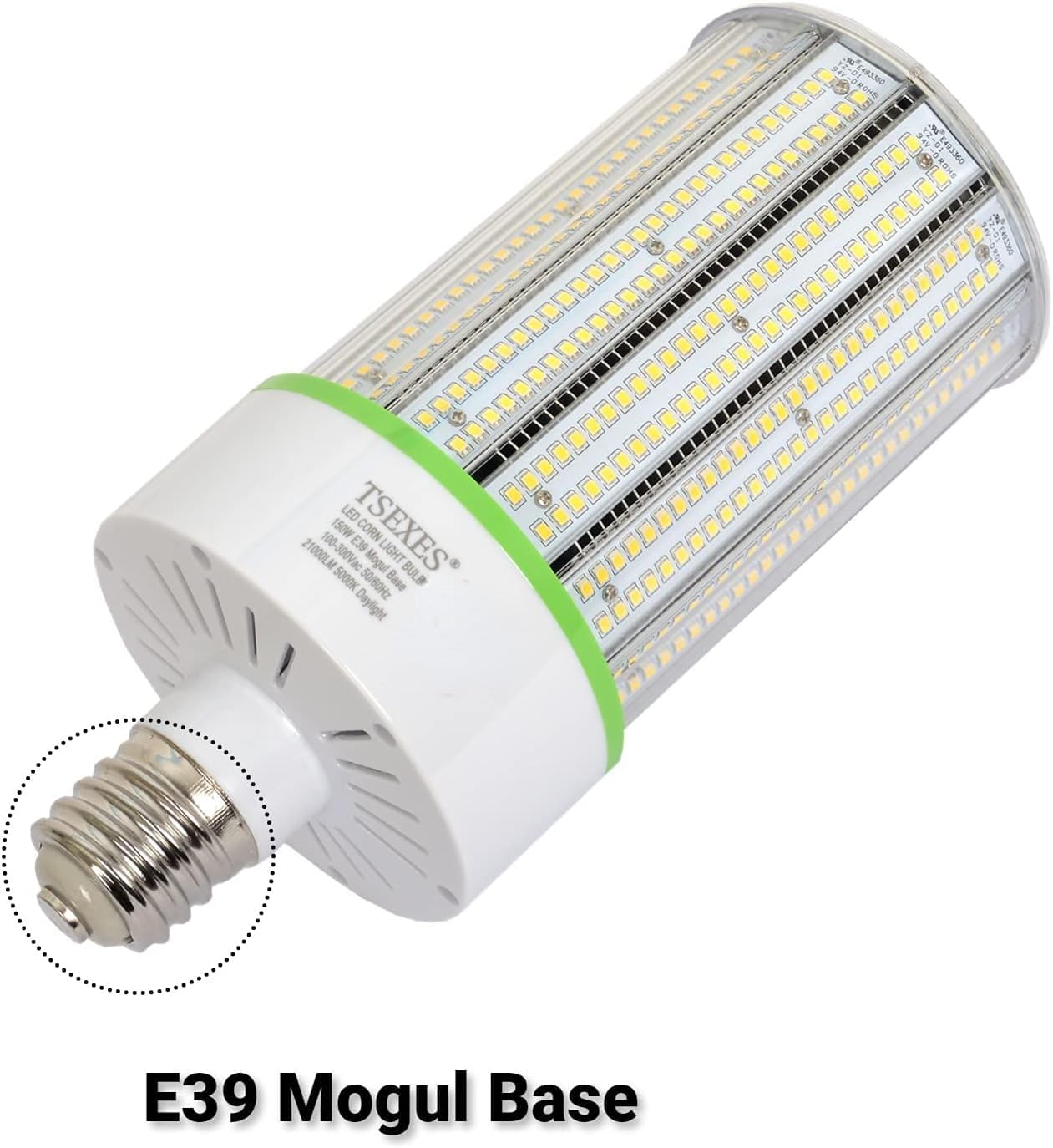 150W LED Corn Light Bulb,E39 Mogul Base Led Bulb 21000Lumen,5000K Replacement (600-800W) Metal Halide/HID/CFL for High Bay Shop Light Garage Warehouse and More