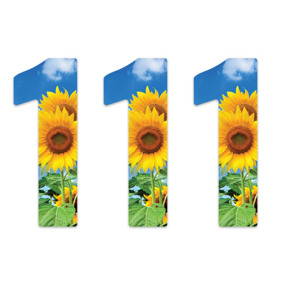 Adesivi Girasole Per Bidone Della Spazzatura - Decorazione Autoadesiva Impermeabile 3 Pezzi Per Esterni - Foto 8