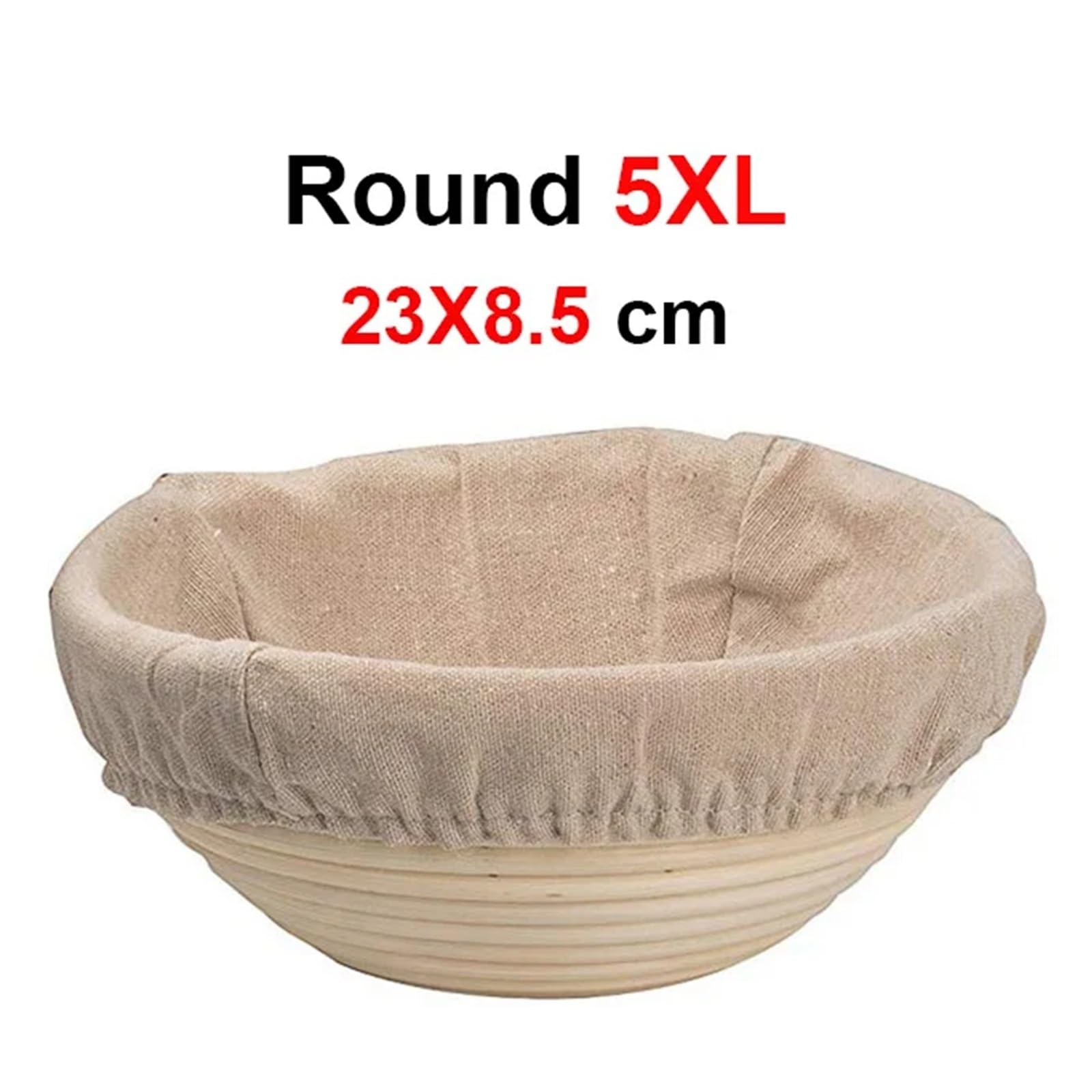 Cesta de ratán for fermentación pan, tazón for hornear masa madre(Round 23X8.5)