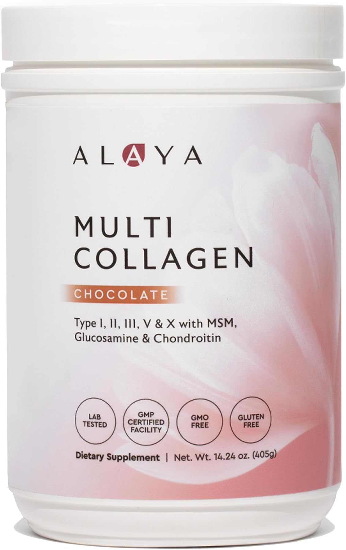 Alaya Multi Collagen Powder - Type I, II, III, V, X Hydrolyzed Collagen Peptides Protein Powder Supplement with MSM + GC (Chocolate)