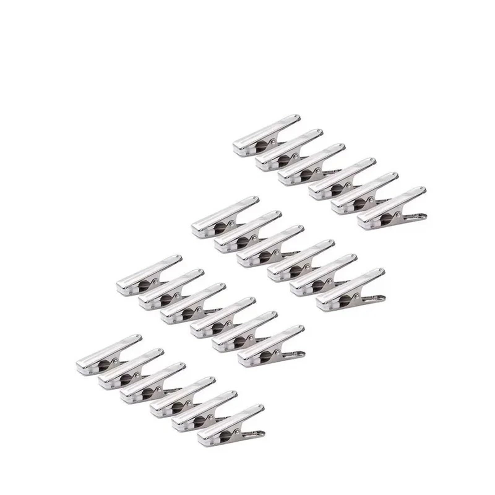 Clothespins 5/12/24Pcs Stainless Steel Clothes Clips Multipurpose &Underwear Pegs Household Clothespins Sealing Windproof Clamps(24PCS)