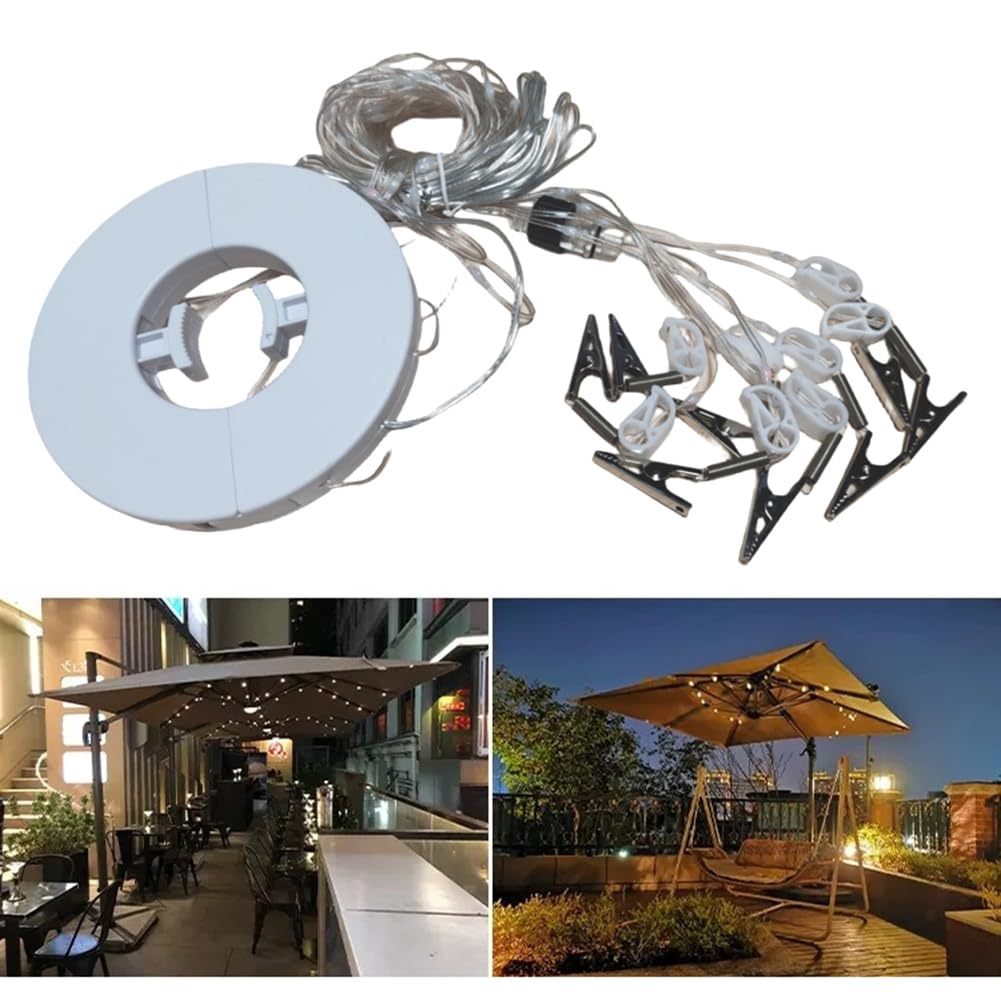 Bezprzewodowy parasol świetlny IP65, wodoodporna lampa kempingowa, 8 trybów oświetlenia, łańcuch świetlny LED, ładowany przez USB, pilot zdalnego sterowania, do namiotu plażowego, kempingu,