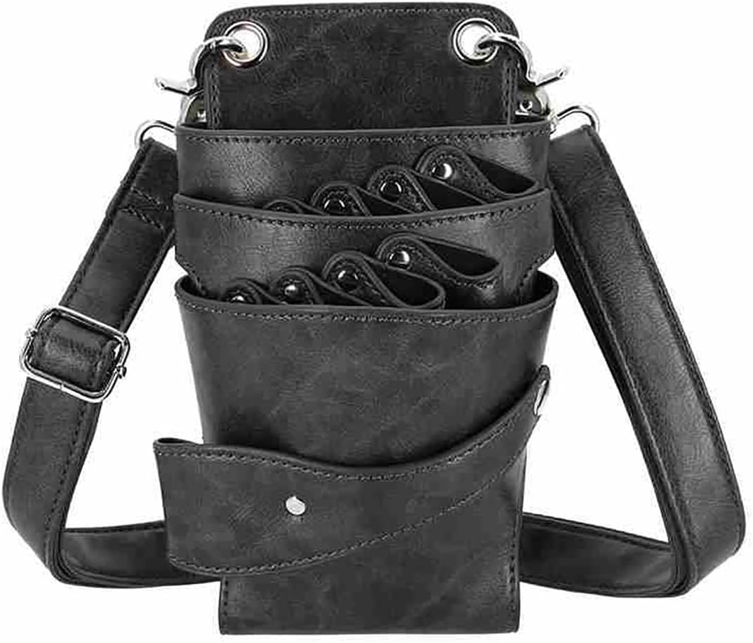 Barber Storage Bag,Scissor Pouch Holster with Belt,Salon Hair Styling Tools Scissors,Razors,pins Organizer Hairdressing Holder