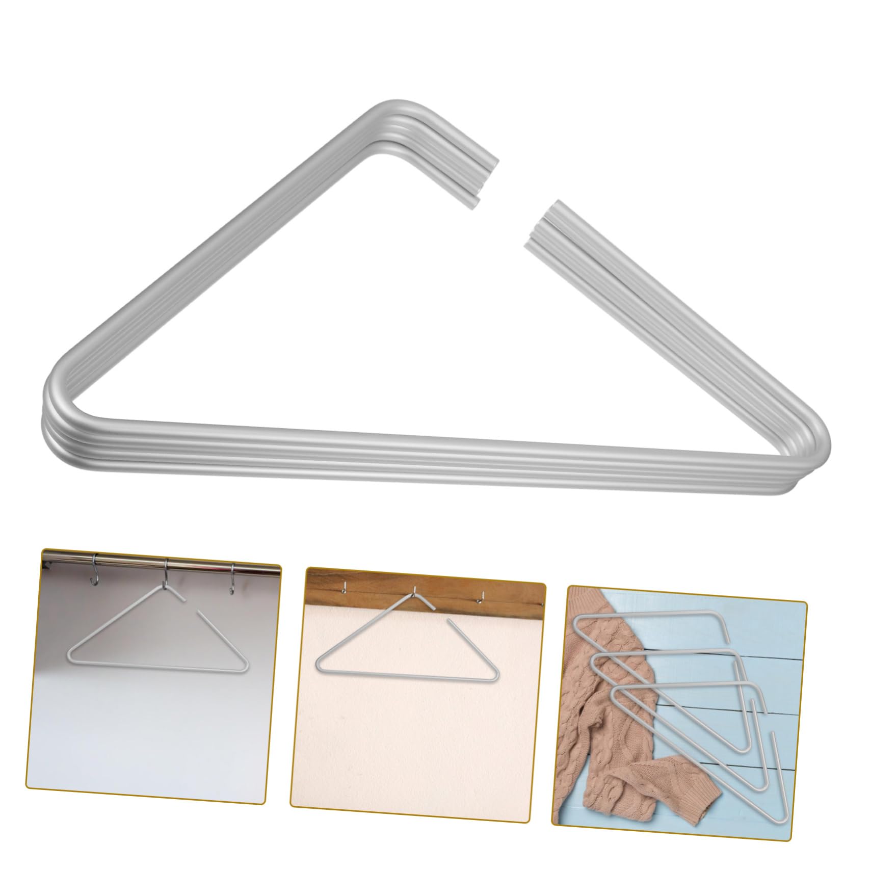 CHILDWEET 5pcs Solid Hanger Clothes Drying Rack Hangers Clothes Rack Metal Open Hanger Multi Pants Hanger Blanket Hanger Jeans Hanger Pants Rack Hanger Trouser Hanger Silver Aluminum Alloy