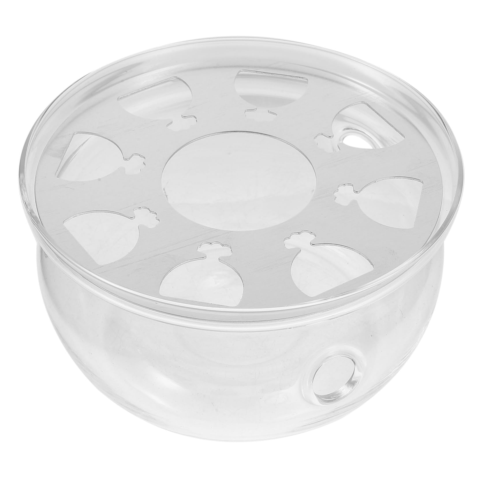 PEPLAYTAL Transparent Teapot Warmer with Insulation Base Glass Teapot Heating Accessory for Home Office and Teahouse Use Compact Design for and Elegant Decor