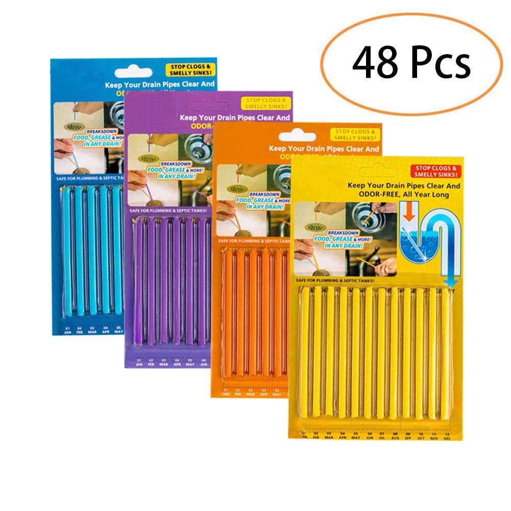 Buy Drain Sticks Drainstix Drain Stix Drain Cleaner Sticks, 48 PCS