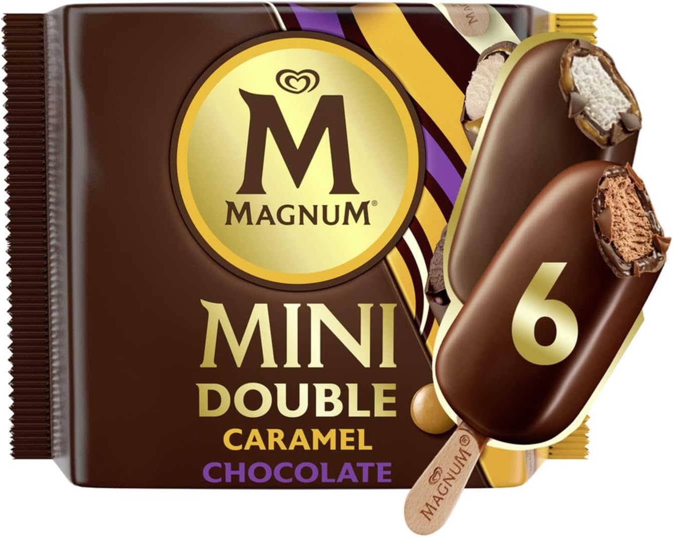 Magnum Mini Double Chocolate and Caramel Ice Cream Stick 6 x 60 ml