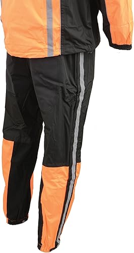 Miniatura 4 de NexGen Traje de lluvia de motocicleta naranja para hombre, negrogris, resistente al agua SH233102