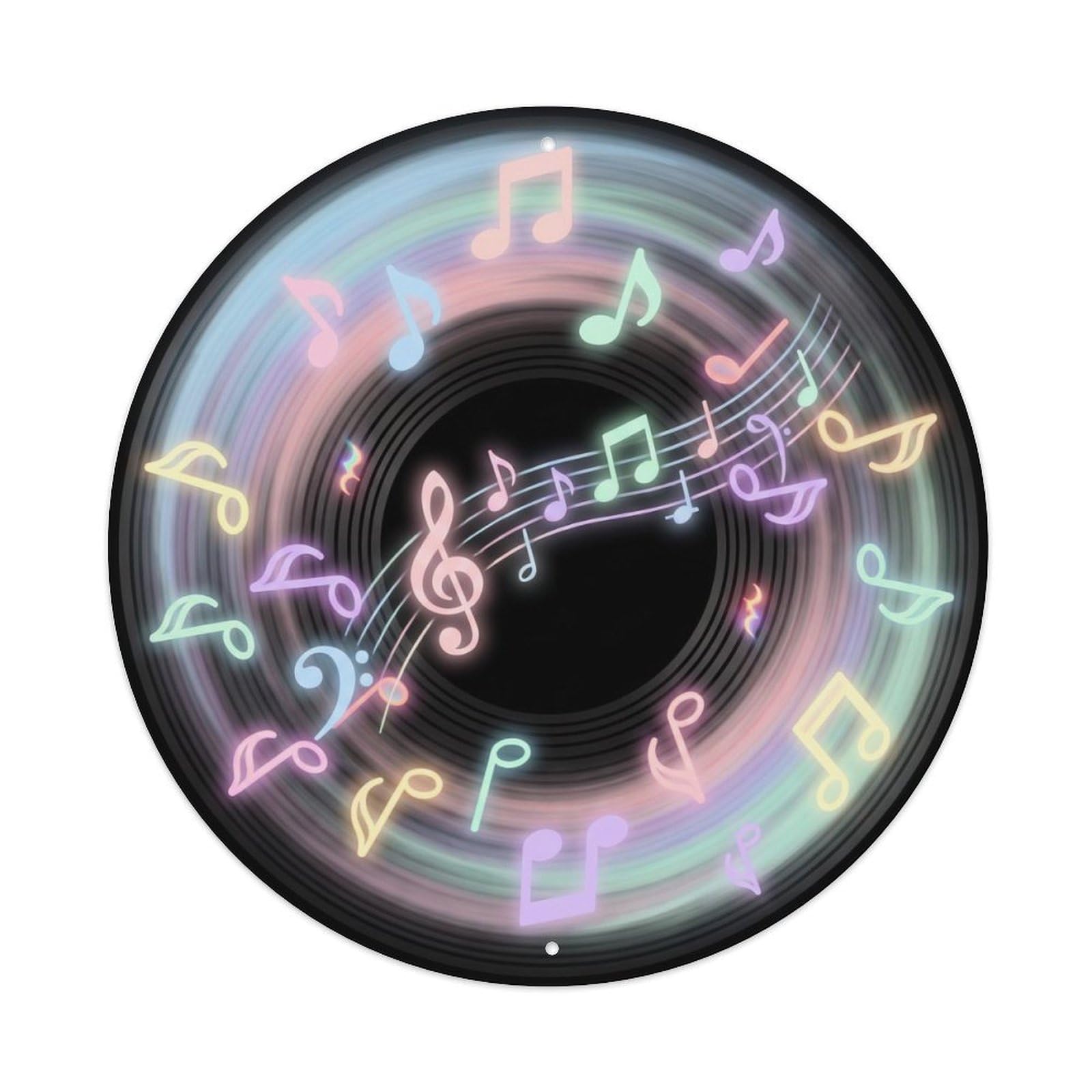 Colorful Music Vinyl Records Tender Color Tone Metal Tin Sign