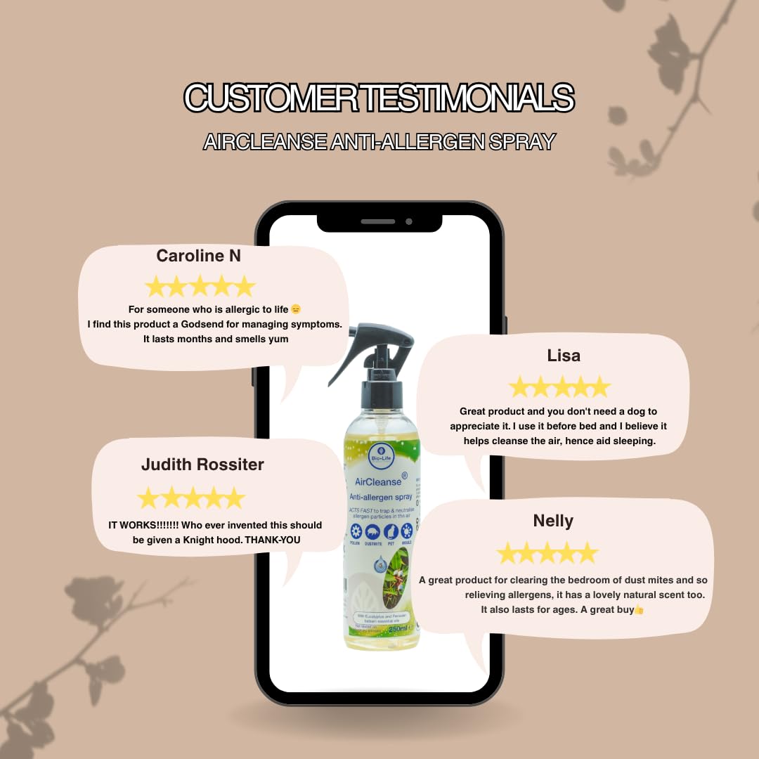 Aerosol AirCleanse para perros, gatos, ácaros, polen y alérgenos de moho