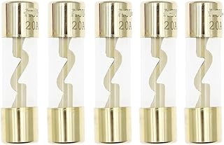 5-Pack 10 * 38MM Gold-Plated Glass Fuse Fuse Package car Audio Amplifier Amplifier 10A 15A 20A 25A 30A 40A 50A 60A 70A 80A 100A car Fuse (Size : 100A)