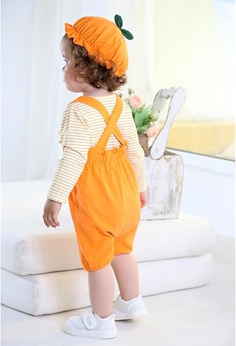 Miniatura 3 de Traje de Acción de Gracias para bebé niño y niña, traje de 1er Acción de Gracias, traje con tirantes de calabaza