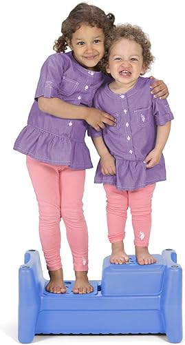 Miniatura 2 de Simplay3 Taburete para hermanos, ligero y antideslizante para niños, altura de varios niveles (lila)