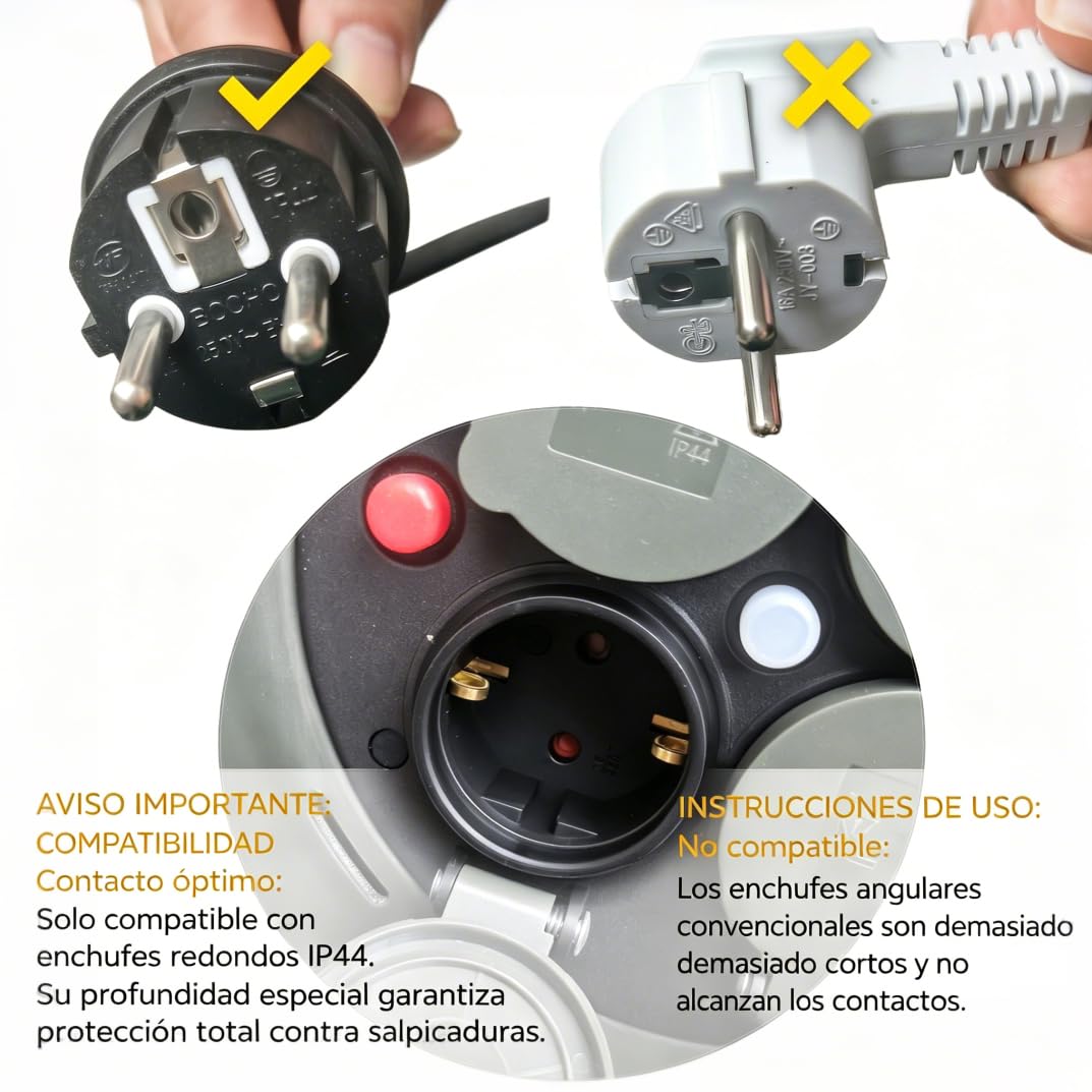 Alargadera 50 Metros Alargador Enchufe IP44