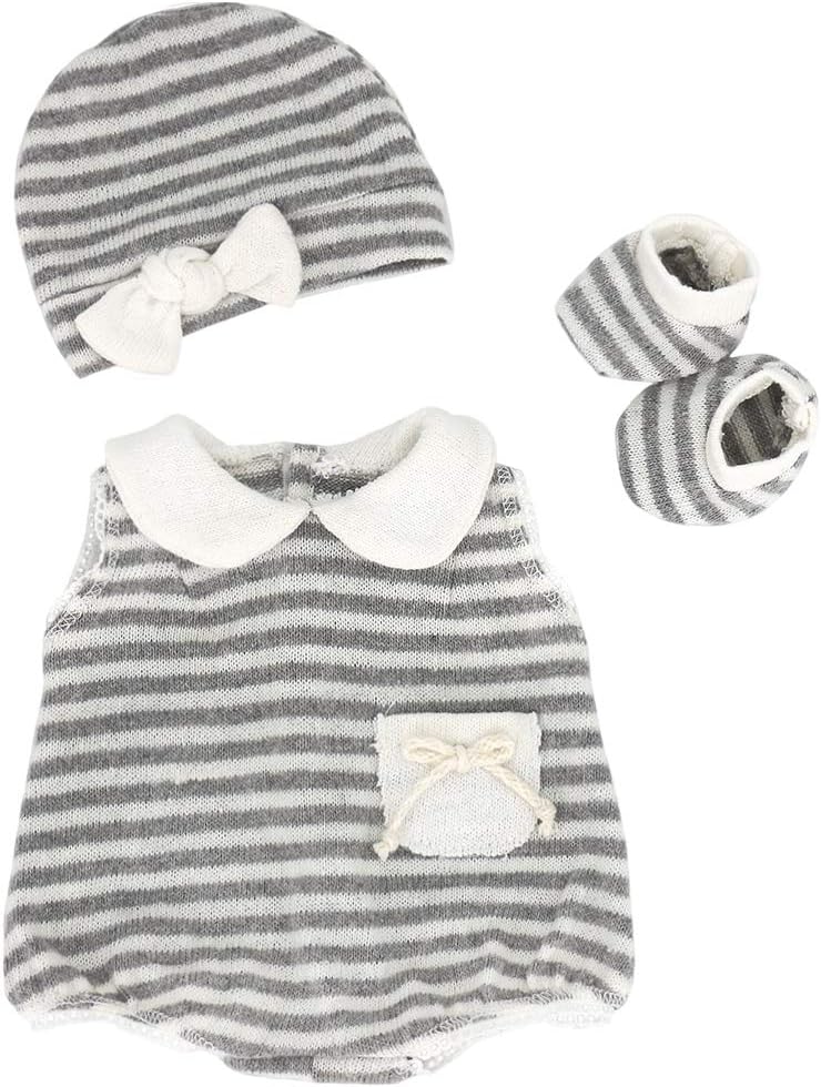 ZWOOSDoll Clothes for New Born Baby Doll, Cute Cotton Outfit with Hat and Socks for Dolls 35-43cm